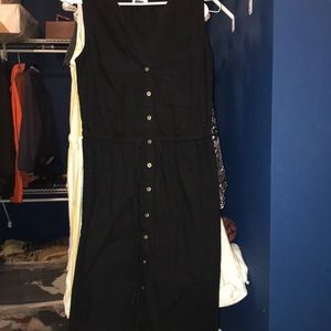 Black Midi Button Up Dress